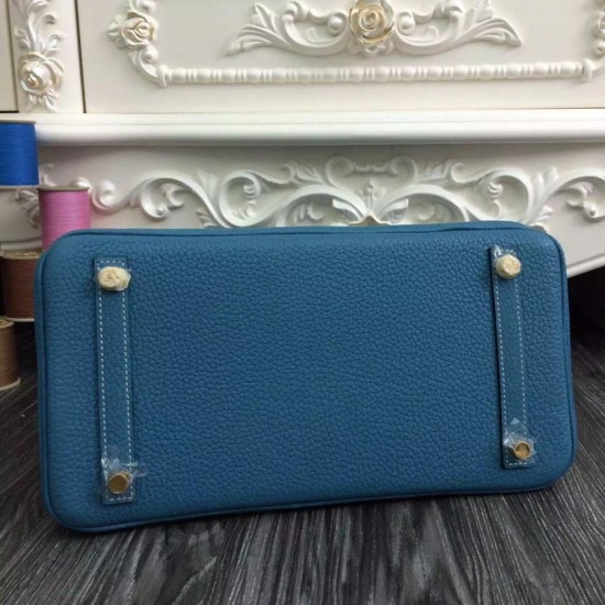 Replica Hermes Birkin 30cm 35cm Bag In Jean Blue Clemence Leather