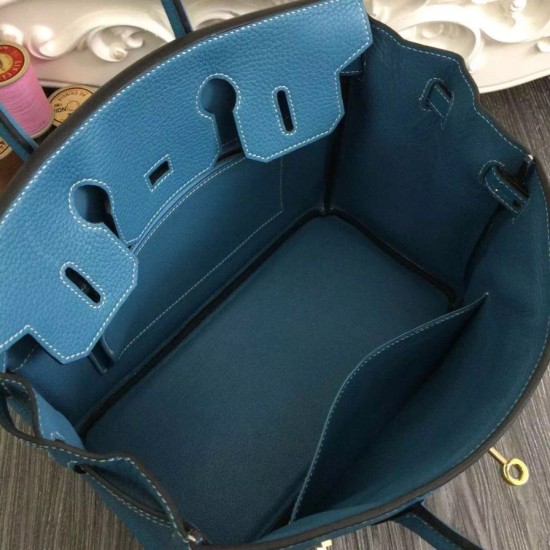 Replica Hermes Birkin 30cm 35cm Bag In Jean Blue Clemence Leather
