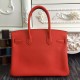 Replica Hermes Birkin 30cm 35cm Bag In Orange Clemence Leather