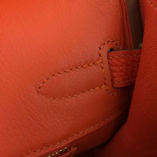 Replica Hermes Birkin 30cm 35cm Bag In Orange Clemence Leather