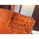 Fake Hermes Birkin 30cm 35cm Bag In Orange Crocodile Leather Replica