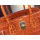 Fake Hermes Birkin 30cm 35cm Bag In Orange Crocodile Leather Replica