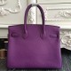 Replica Hermes Birkin 30cm 35cm Bag In Purple Clemence Leather