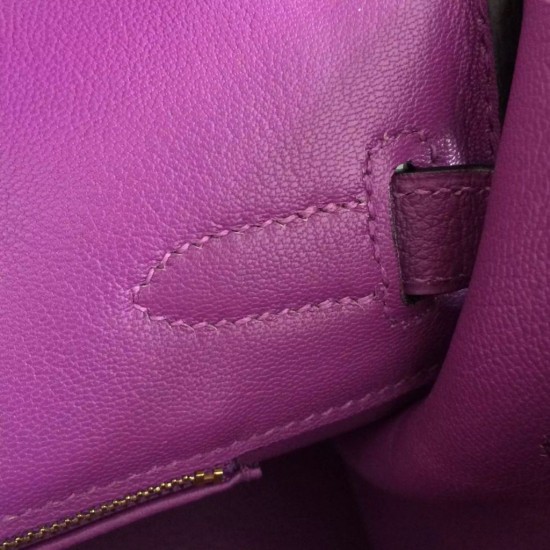 Replica Hermes Birkin 30cm 35cm Bag In Purple Clemence Leather