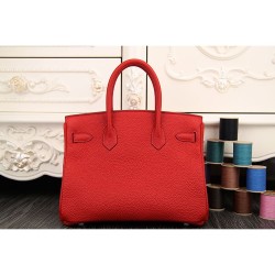 Replica Hermes Birkin 30cm 35cm Bag In Red Clemence Leather