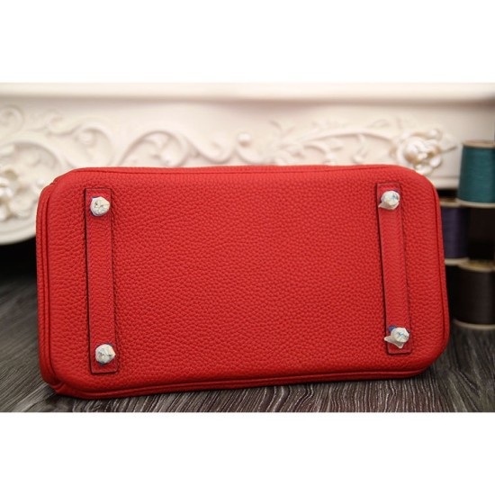 Replica Hermes Birkin 30cm 35cm Bag In Red Clemence Leather