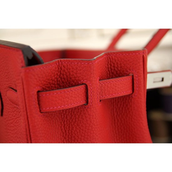 Replica Hermes Birkin 30cm 35cm Bag In Red Clemence Leather