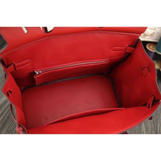Replica Hermes Birkin 30cm 35cm Bag In Red Clemence Leather