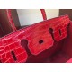 Fake Hermes Birkin 30cm 35cm Bag In Red Crocodile Leather Replica