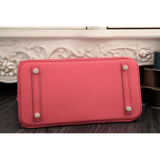 Replica Hermes Birkin 30cm 35cm Bag In Rose Lipstick Clemence Leather