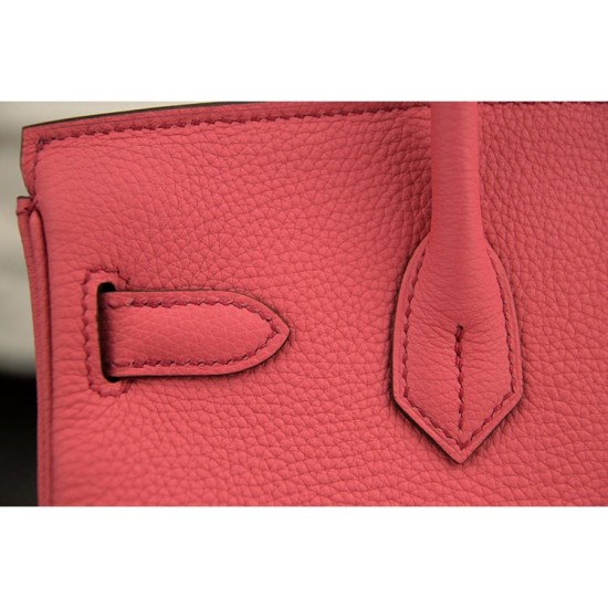 Replica Hermes Birkin 30cm 35cm Bag In Rose Lipstick Clemence Leather