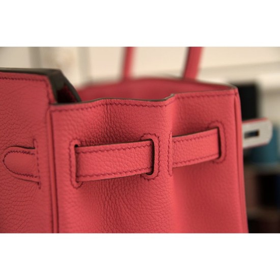 Replica Hermes Birkin 30cm 35cm Bag In Rose Lipstick Clemence Leather