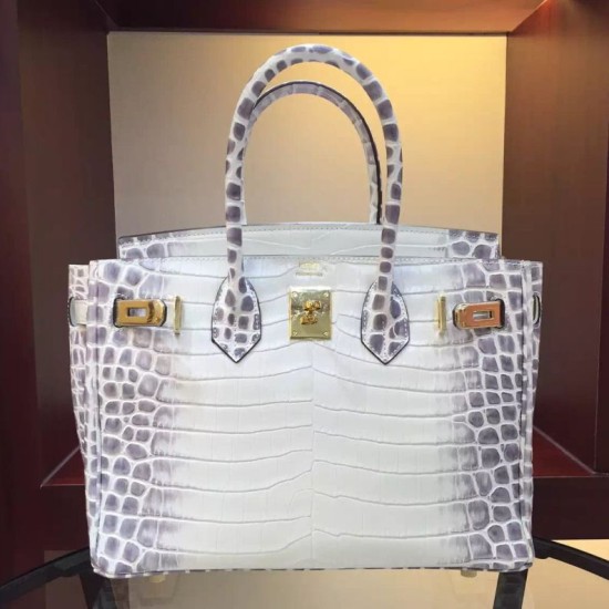 Replica Hermes Birkin 30cm 35cm Bag In White Crocodile Leather