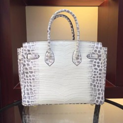 Replica Hermes Birkin 30cm 35cm Bag In White Crocodile Leather