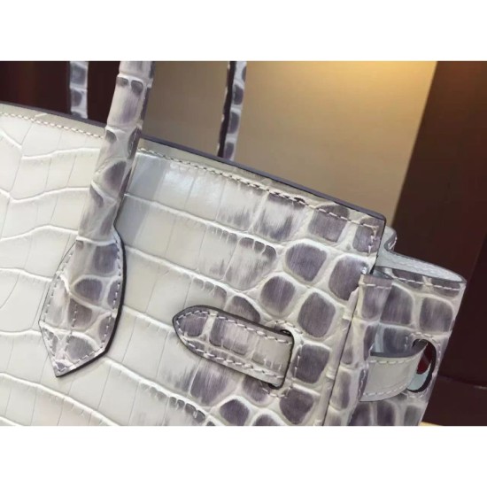Replica Hermes Birkin 30cm 35cm Bag In White Crocodile Leather