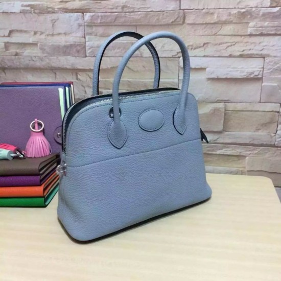 Replica Hermes Bolide 31 35 Bag In Azure Clemence Leather