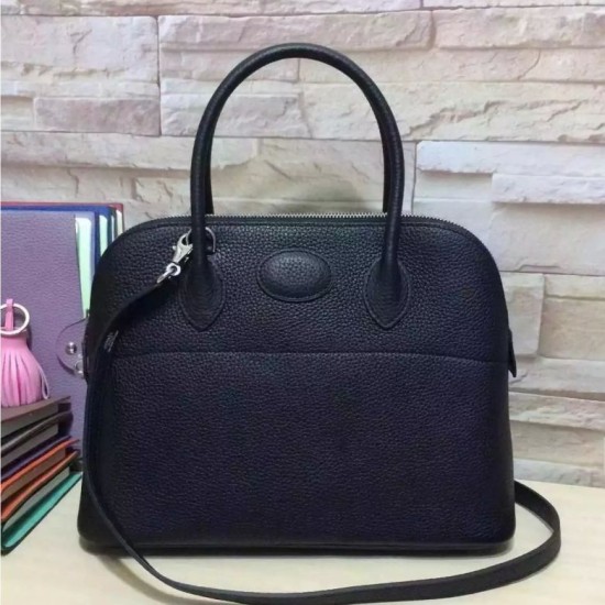 Replica Hermes Bolide 31 35 Bag In Black Clemence Leather