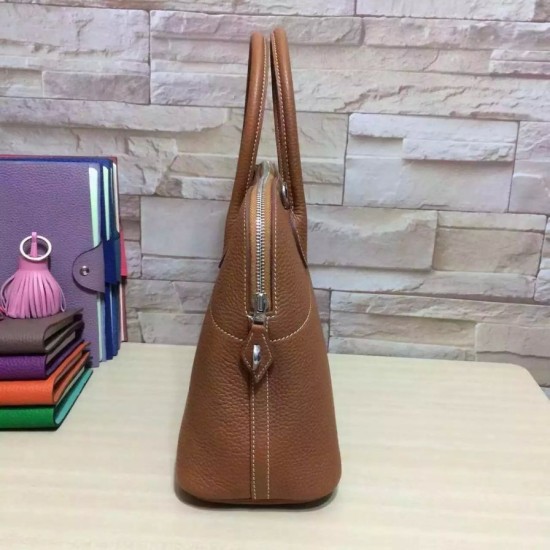 Replica Hermes Bolide 31 35 Bag In Brown Clemence Leather