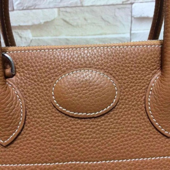 Replica Hermes Bolide 31 35 Bag In Brown Clemence Leather