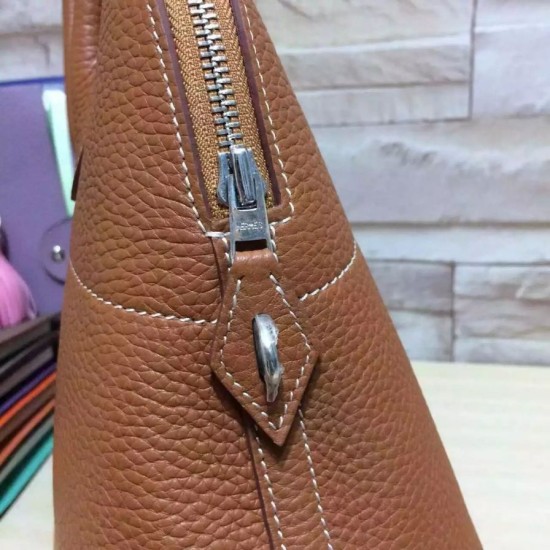 Replica Hermes Bolide 31 35 Bag In Brown Clemence Leather