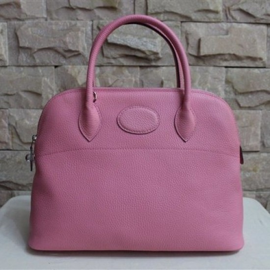 Fake Hermes Bolide 31 35 Bag In Pink Clemence Leather Replica