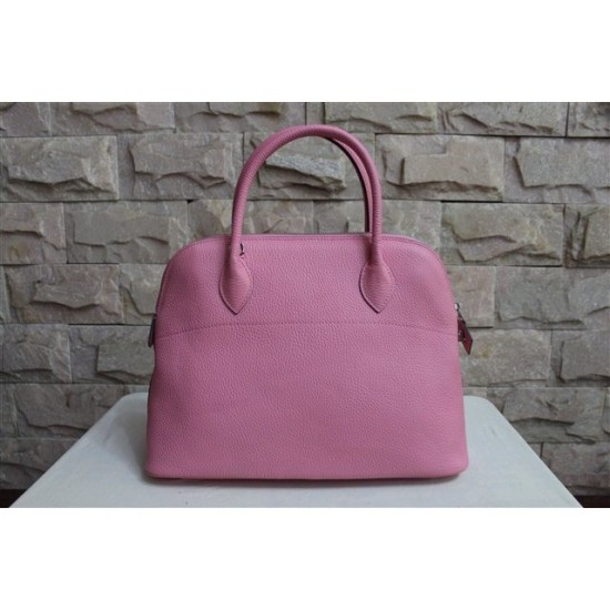 Fake Hermes Bolide 31 35 Bag In Pink Clemence Leather Replica