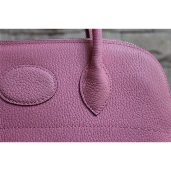 Fake Hermes Bolide 31 35 Bag In Pink Clemence Leather Replica