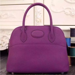 Fake Hermes Bolide 31 35 Bag In Purple Clemence Leather Replica