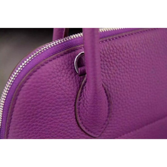 Fake Hermes Bolide 31 35 Bag In Purple Clemence Leather Replica