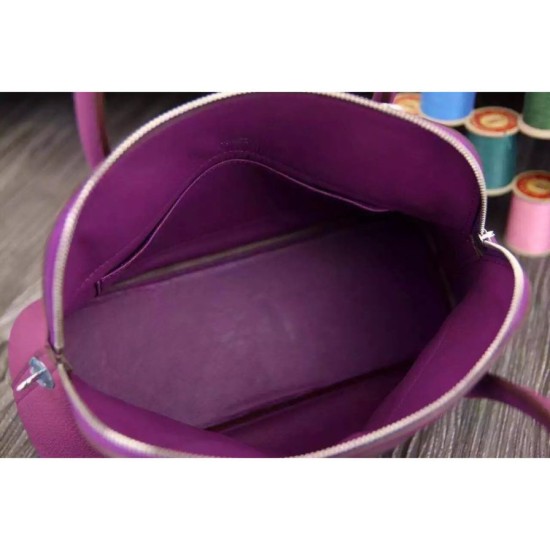 Fake Hermes Bolide 31 35 Bag In Purple Clemence Leather Replica