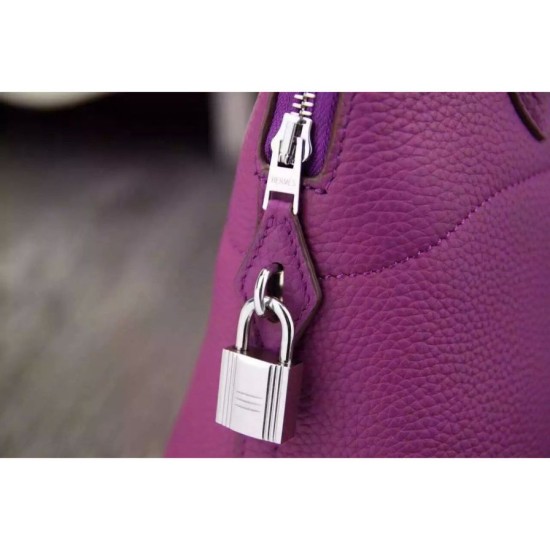Fake Hermes Bolide 31 35 Bag In Purple Clemence Leather Replica