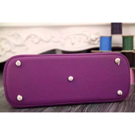 Fake Hermes Bolide 31 35 Bag In Purple Clemence Leather Replica