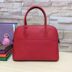 Replica Hermes Bolide 31 35 Bag In Red Clemence Leather