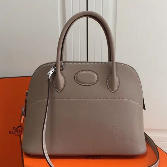 Replica Hermes Bolide 31cm Bag In Grey Swift Leather