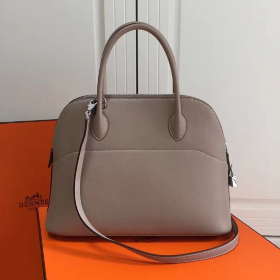 Replica Hermes Bolide 31cm Bag In Grey Swift Leather