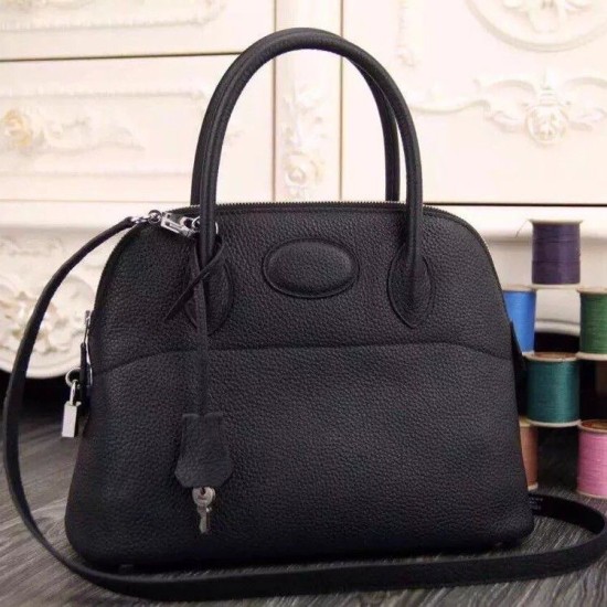 Replica Hermes Bolide Tote Bag In Black Leather