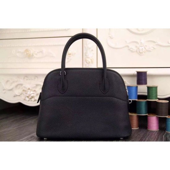 Replica Hermes Bolide Tote Bag In Black Leather