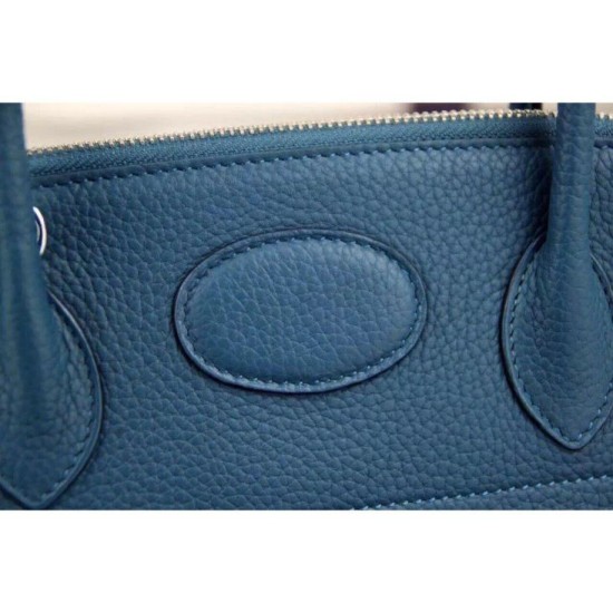 Replica Hermes Bolide Tote Bag In Blue Leather