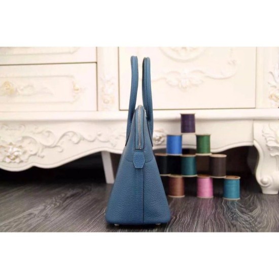 Replica Hermes Bolide Tote Bag In Blue Leather