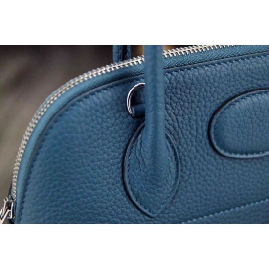 Replica Hermes Bolide Tote Bag In Blue Leather