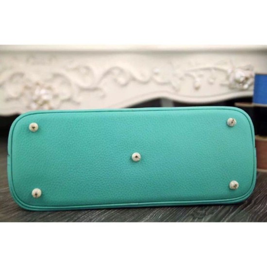 Replica Hermes Bolide Tote Bag In Turquoise Leather