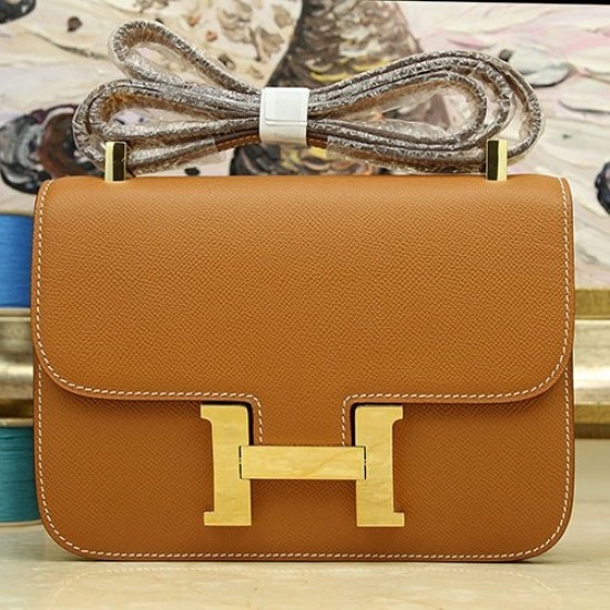 Replica Hermes Constance Bag In Brown Epsom Leather