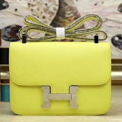 Replica Hermes Constance Bag In Yellow Epsom Leather