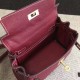 Fake Hermes Kelly 20cm Bag In Bordeaux Clemence Leather Replica
