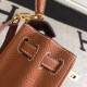 Fake Hermes Kelly 20cm Bag In Brown Clemence Leather Replica
