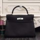Replica Hermes Kelly Bag 28,32CM In Black Clemence Leather
