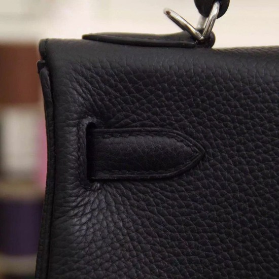 Replica Hermes Kelly Bag 28,32CM In Black Clemence Leather