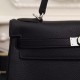 Replica Hermes Kelly Bag 28,32CM In Black Clemence Leather