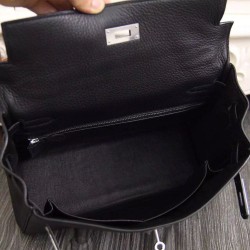Replica Hermes Kelly Bag 28,32CM In Black Clemence Leather