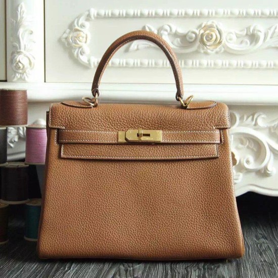 Replica Hermes Kelly Bag 28,32CM  In Brown Clemence Leather